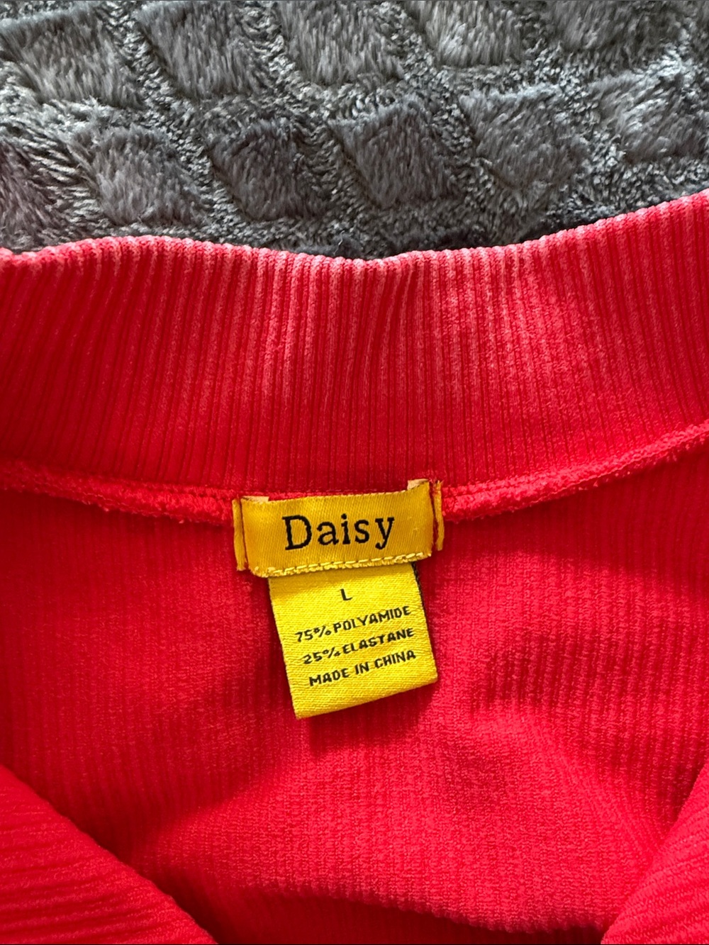 Daisy Bright Red Ribbed Top - Picture 2 of 7